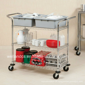 Carro utilitário de metal NSF / carrinho de serviço para hospital (CJ904590A3CW)